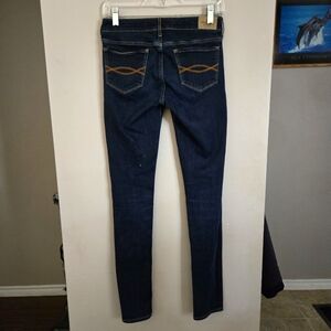 Abercrombie & Fitch Navy Skinny Jeans with Tan Stitching